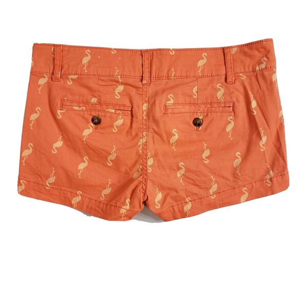 SO Women's Juniors Shorts Size 1 Orange Cream Flamingo Stretch Booty - Picture 2 of 5